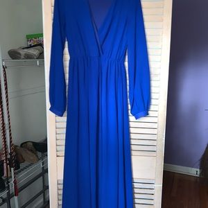 Long sleeved chiffon dress